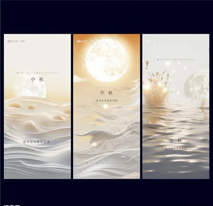 中秋海报图片(1125x2436)psd模版下载