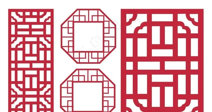 中式雕花 花纹图片ai矢量模版下载
