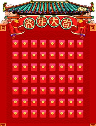 虎年红包墙图片