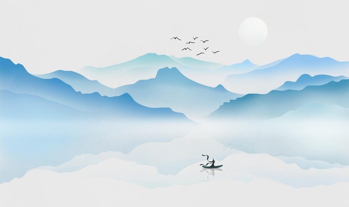 意境山水画背景图片