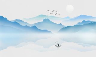 意境山水画背景图片