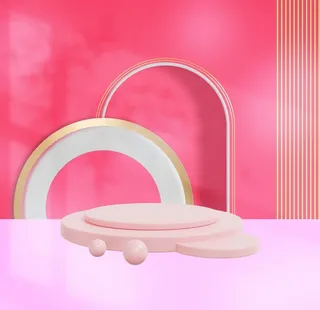 玫红色展台电商背景图片