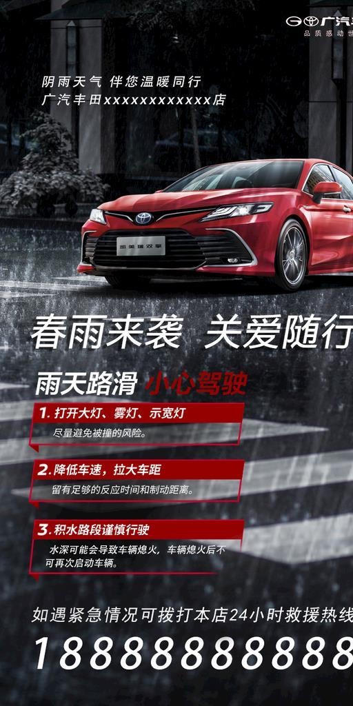 雨天行车图片(750x1334)psd模版下载