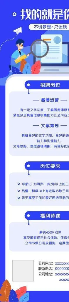线上招聘页面图片(750x2240)psd模版下载