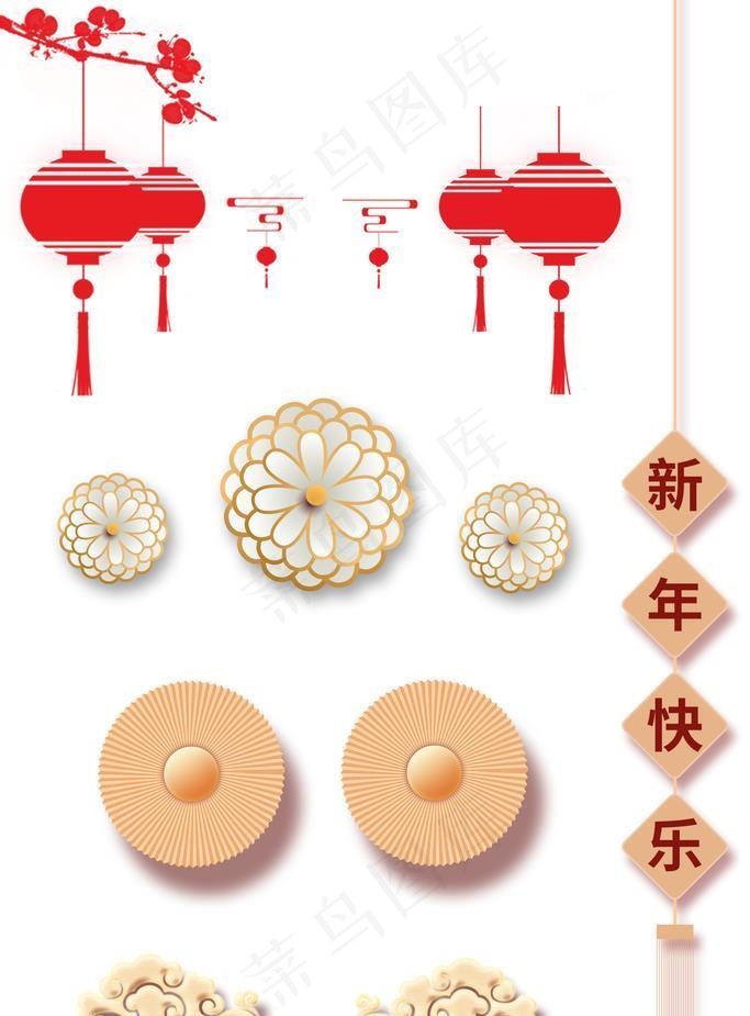 新年喜庆春节中国风素材节日红色图片