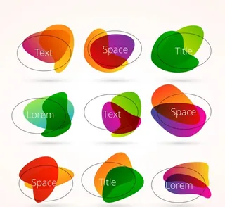 彩色椭圆标签图片