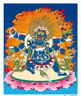 唐卡大畏德护法金刚玛哈嘎拉图片