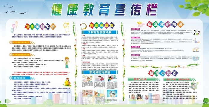 健康教育宣传栏图片cdr矢量模版下载