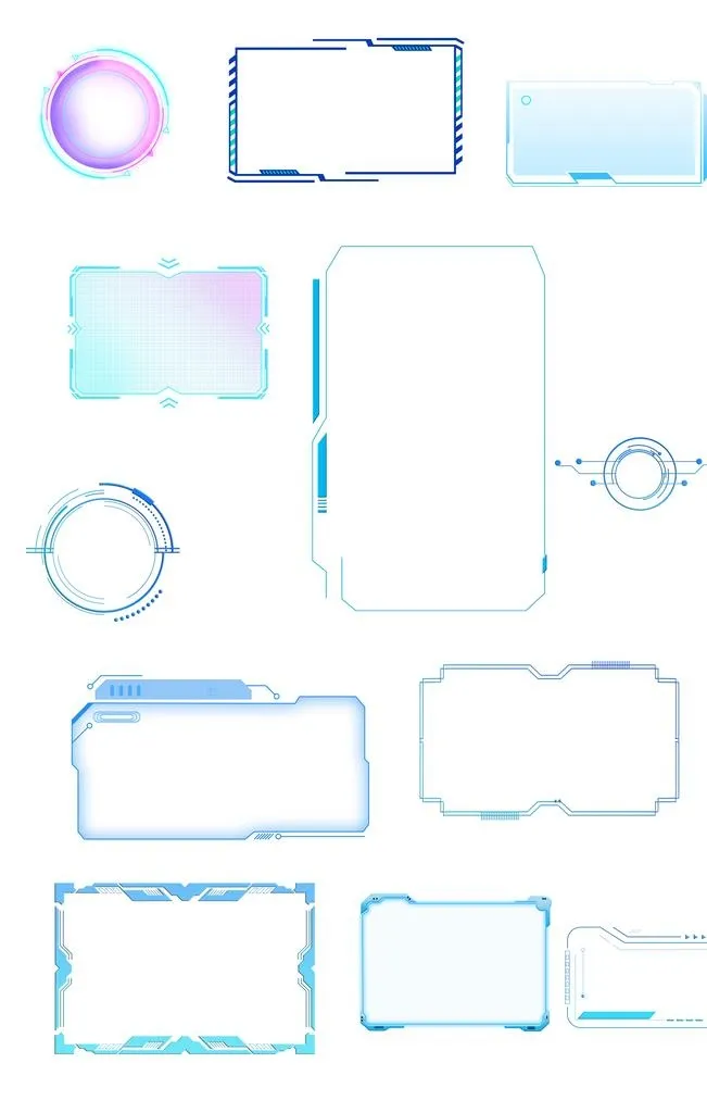 免扣素材科技感框图片(7087x10630)psd模版下载