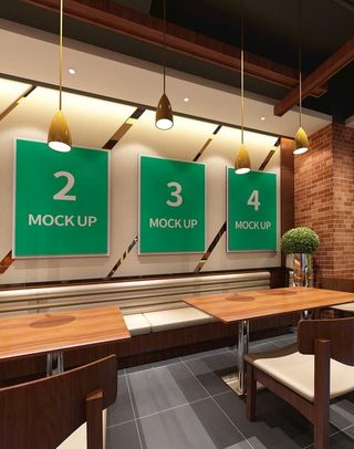 餐厅场景海报画面样机图片