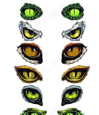 特色动漫眼睛矢量图图片