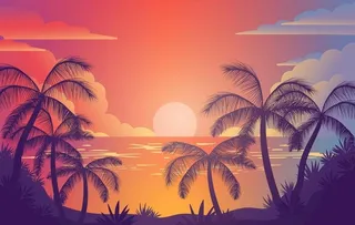 椰树天空背景图片