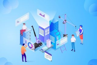 等距小人插画图片