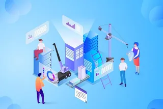 等距小人插画图片