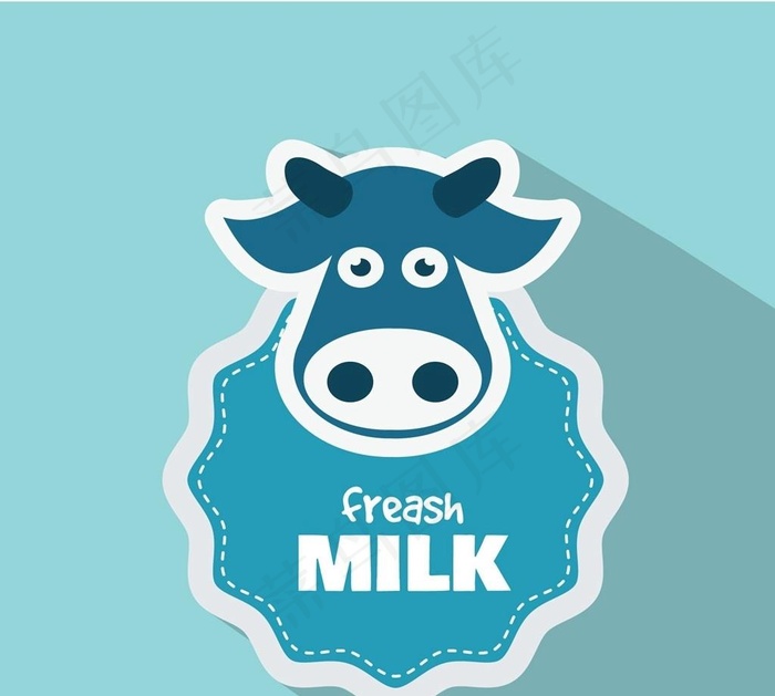 农场牛奶标志图片