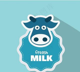 农场牛奶标志图片