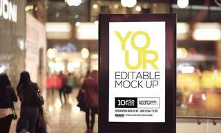 商场路边的广告牌海报样机素材 图片