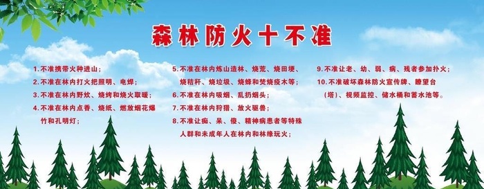 森林防火十不准 展板图片