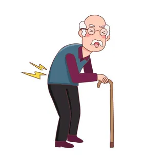 老人腰酸背痛图片