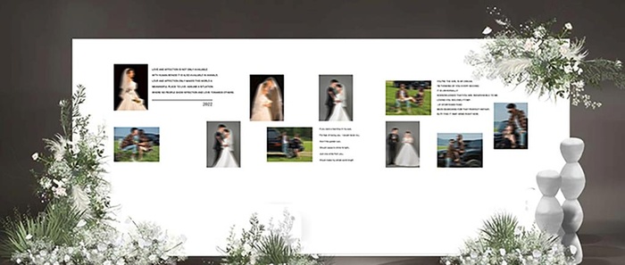 白色婚礼照片墙图片(6496x2756)psd模版下载