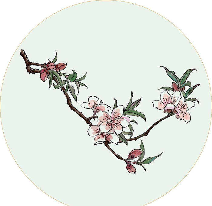 手绘桃花图片cdr矢量模版下载