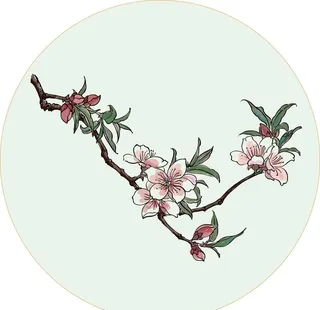 手绘桃花图片