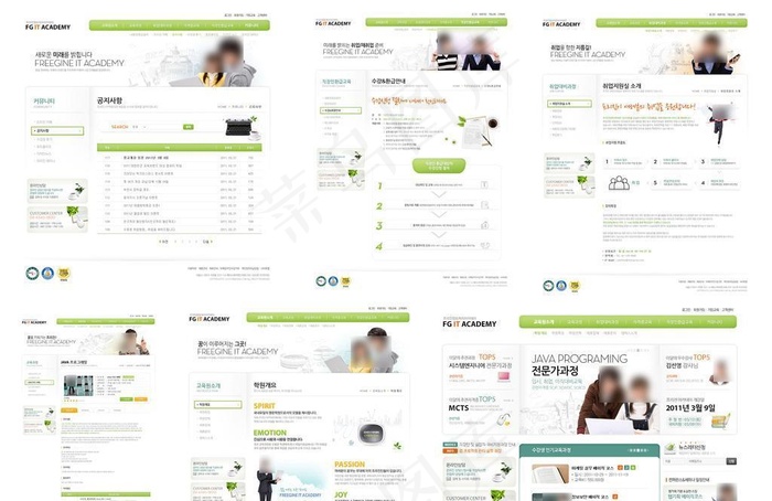 绿色儿童教辅类网站模板图片