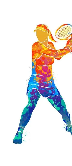 女子网球 人物剪影图片