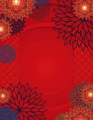 红色春节新年中式中国风装饰图案图片