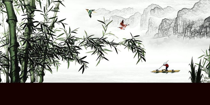 竹报平安图片(5906x2337)psd模版下载