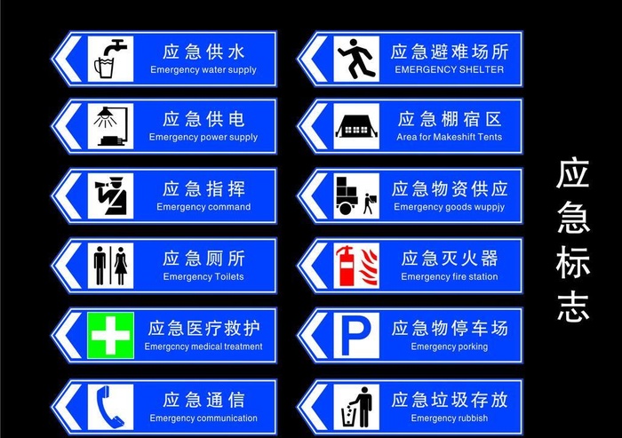 应急标志图片cdr矢量模版下载
