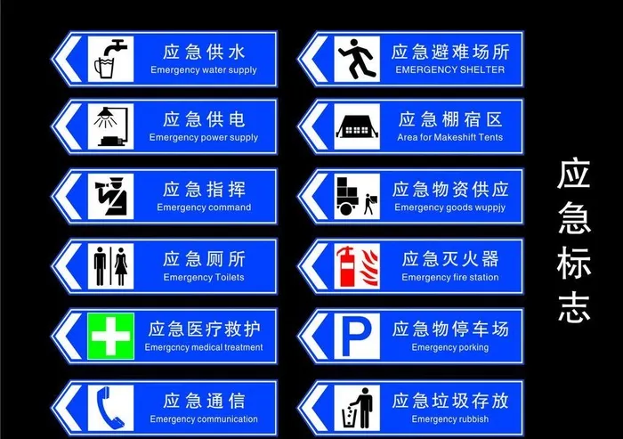 应急标志图片cdr矢量模版下载