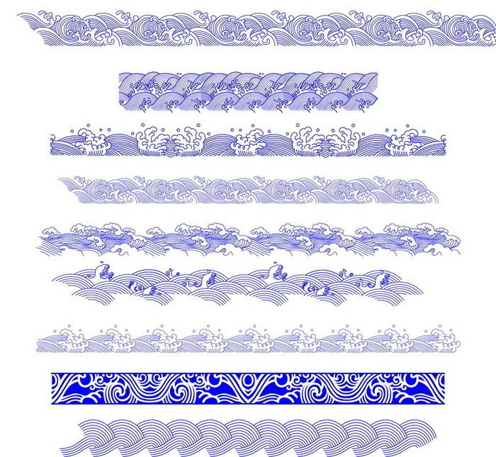 海浪底纹图片ai矢量模版下载
