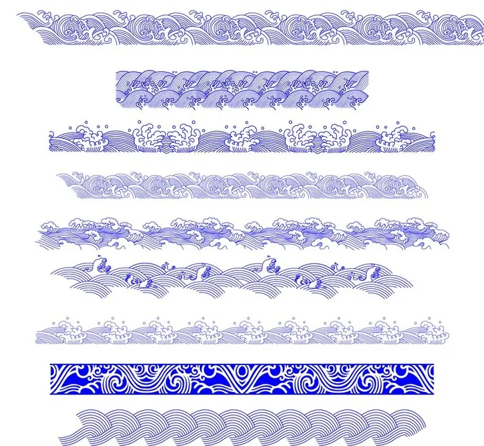 海浪底纹图片ai矢量模版下载