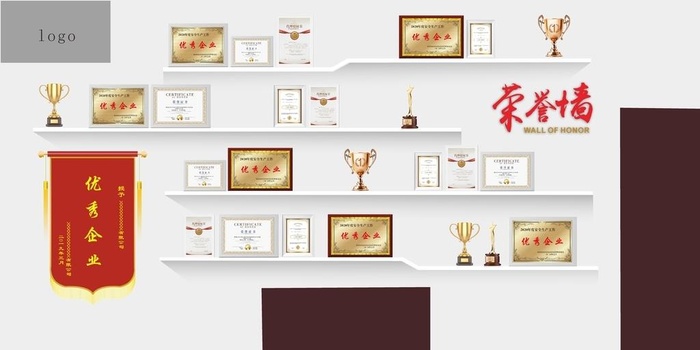 企业荣誉墙 图片cdr矢量模版下载