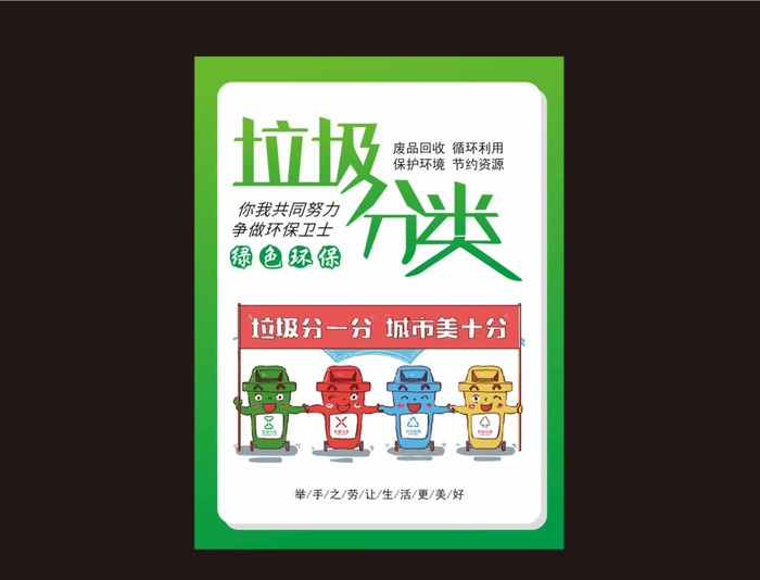 垃圾分类图片cdr矢量模版下载