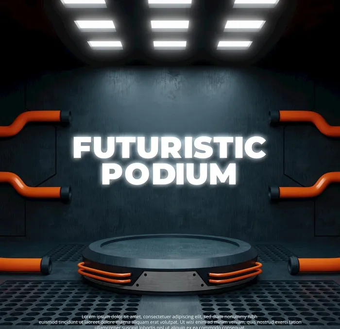 黑色科幻金属产品电商展台 图片(2000x2000)psd模版下载