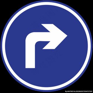 交通标识右转图片