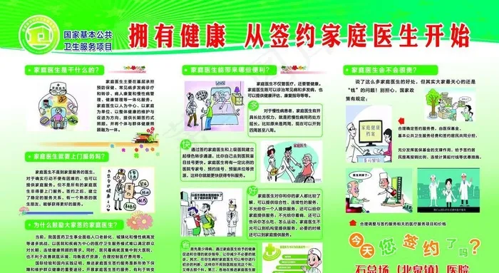 家庭医生展板图片(4961x3031)psd模版下载