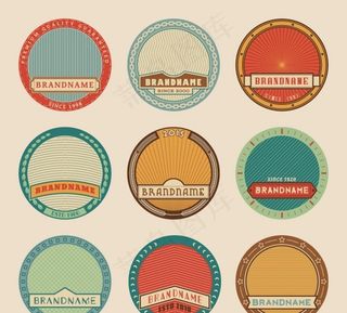 复古圆形标签图片