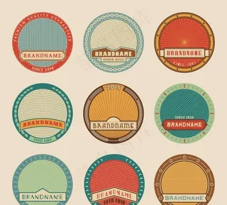 复古圆形标签图片
