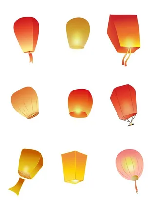 原创中秋节元宵节手绘灯笼图片