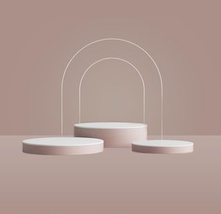 粉色简约电商展示台图片