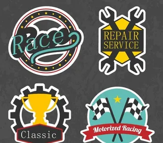 复古赛车标签图片