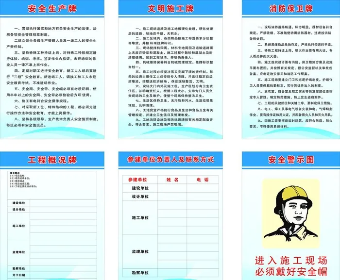工地五牌一图图片cdr矢量模版下载