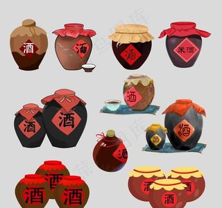 酒坛素材图片