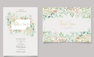 婚礼手绘花朵海报图片