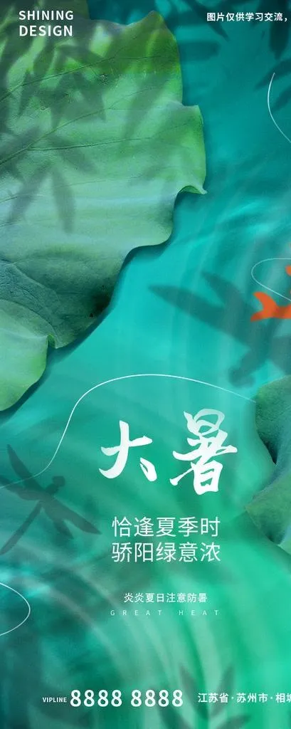大暑节气海报图片(750x1623)psd模版下载