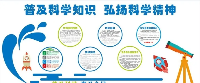 普及科学知识 弘扬科学精神图片cdr矢量模版下载