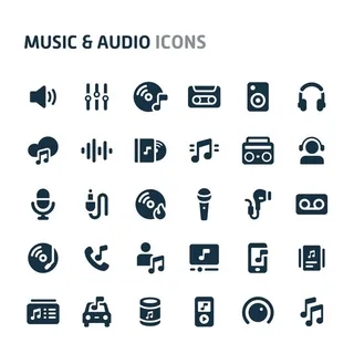 扁平化音乐图标icon图片